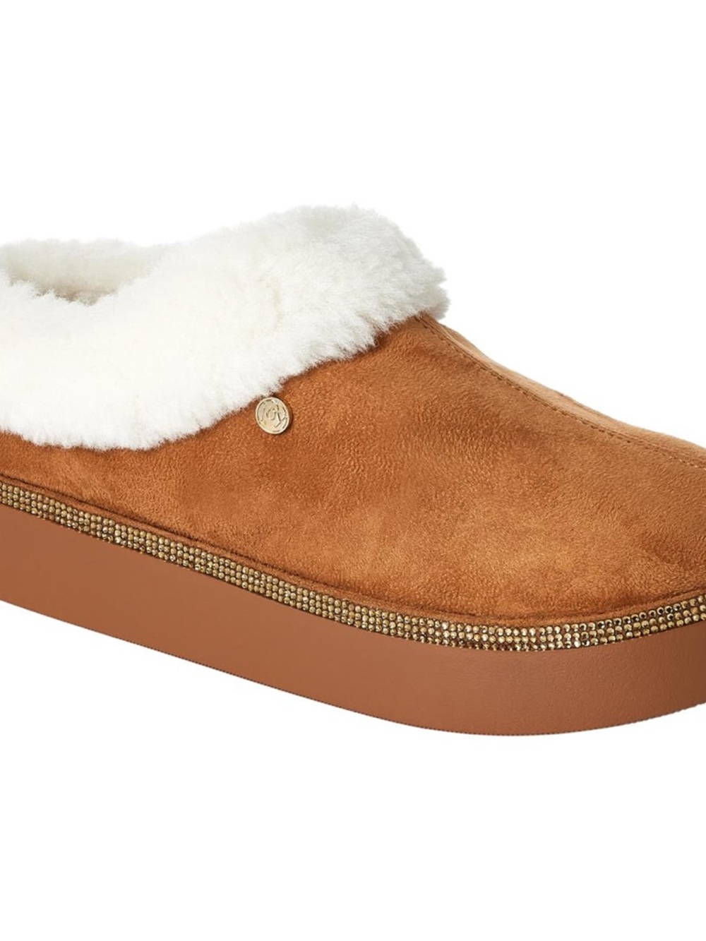 NEW Joy Mangano Slippers w/Orthotic Insole faux fur